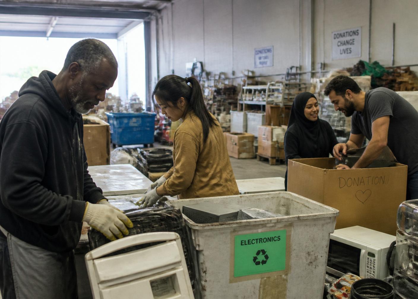 Sorted items at the Green Haul depot